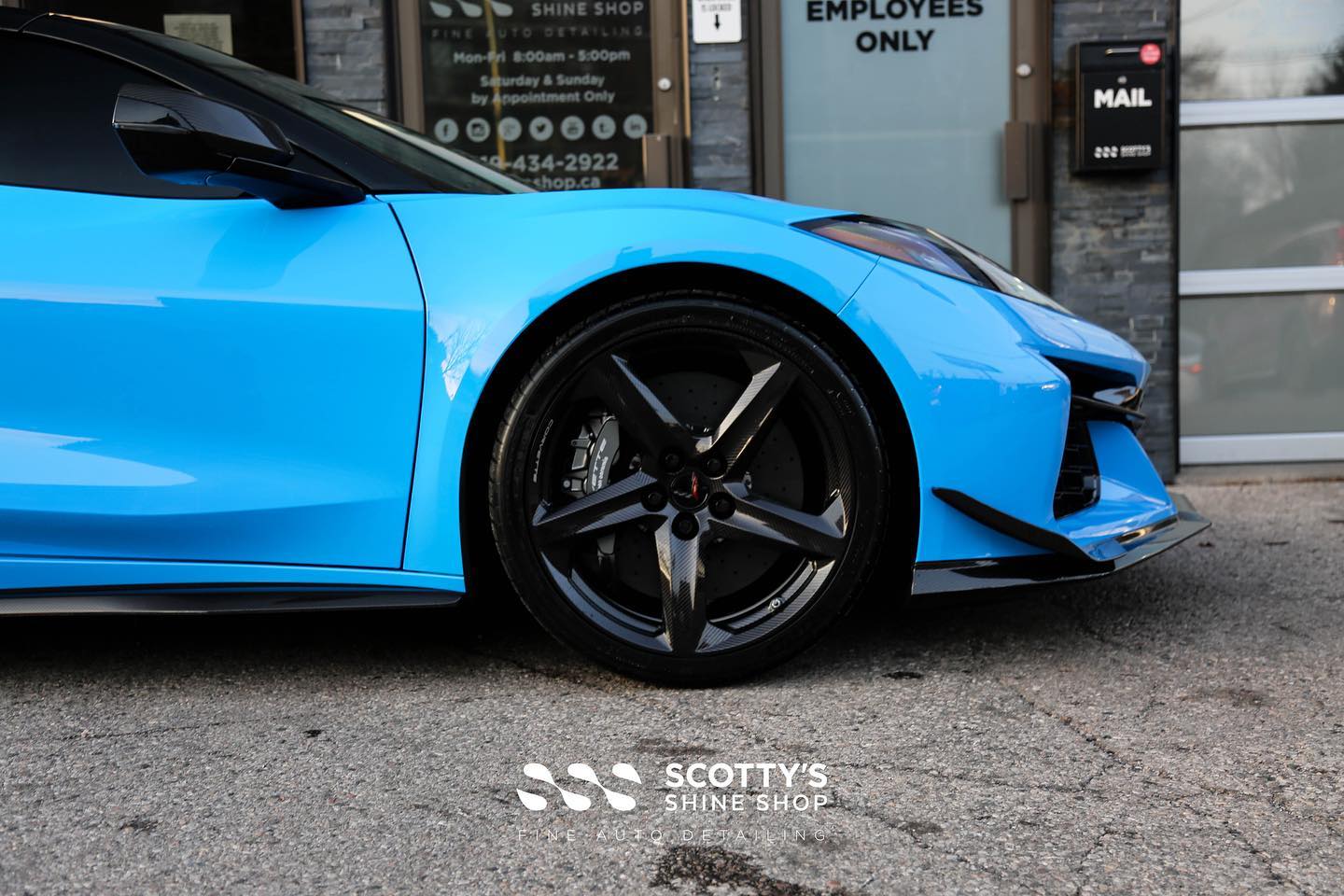 Corvette Z06 Xpel Paint Protection Film, Xpel Prime XR Plus Window Tint Wheel close up London, Ontario