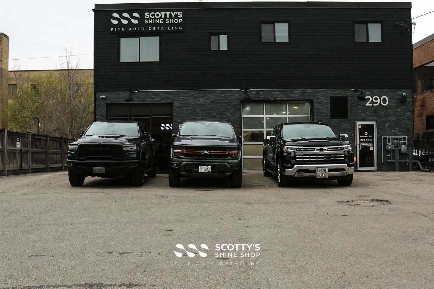 A trio of trucks from all 3 Big Three manufacturers here for services at the shop! 
________________