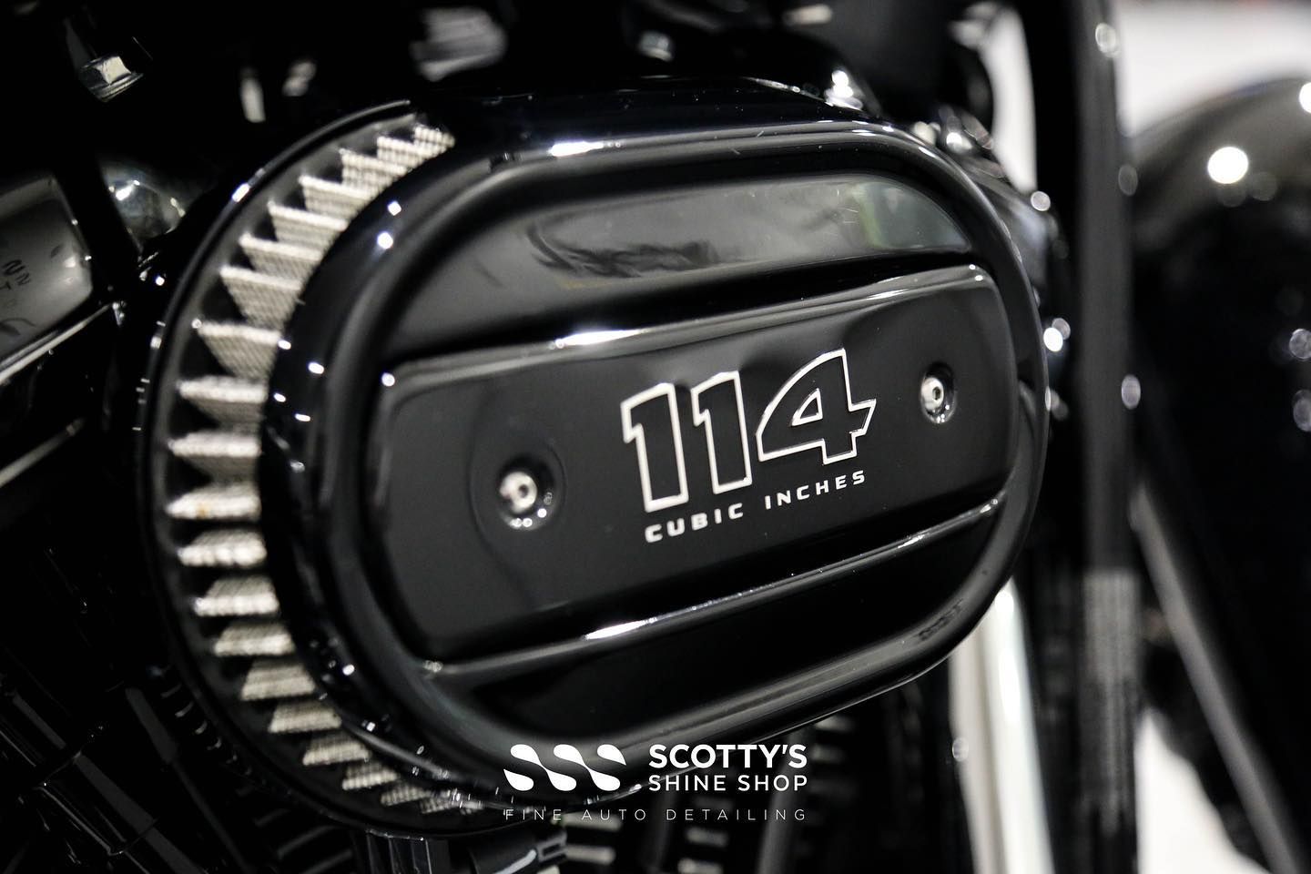 Harley Davidson Detailing and Ceramic Coating side view close up London