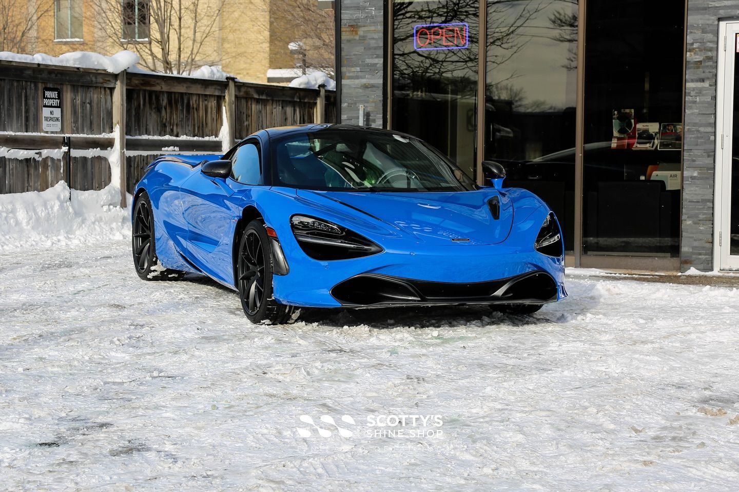 The mighty McLaren 720S at the shop for replacement of damaged paint protection film with PREMIUM Su