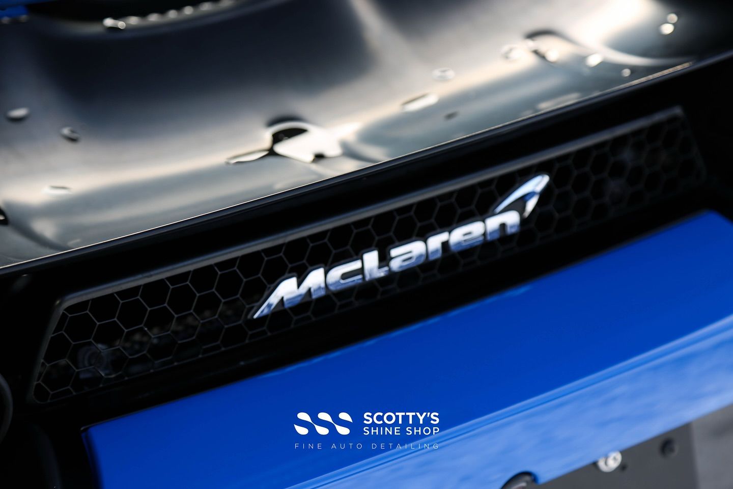 McLaren 720S Suntek Ultra Paint Protection Film rear emblem close up London, Ont