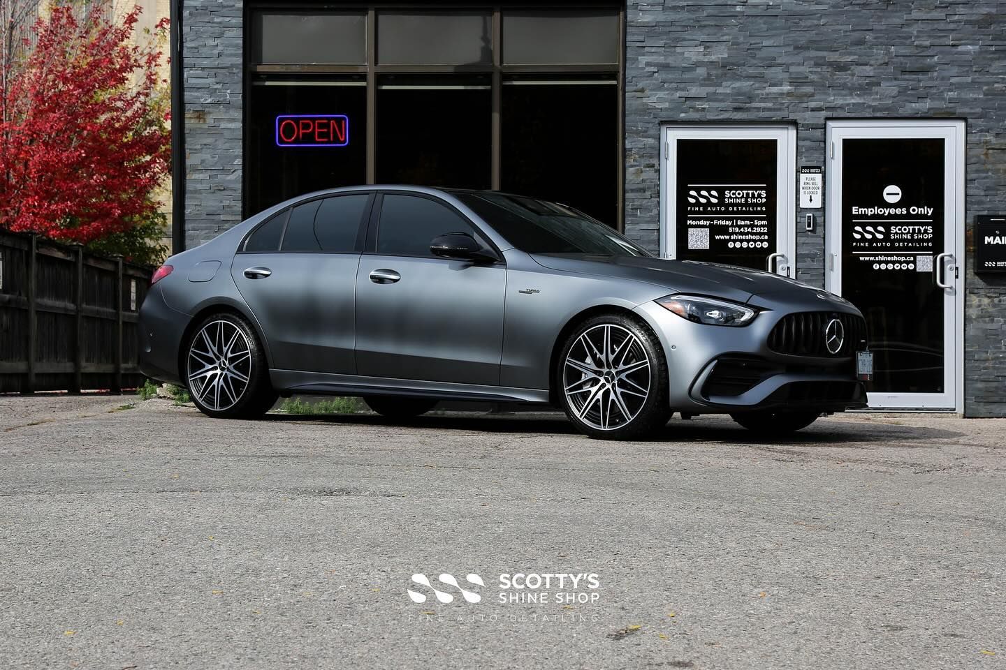 Mercedes C43 Xpel Fusion Plus Satin Ceramic Coating and Xpel Fusion Glass Coating Ldn Ontario