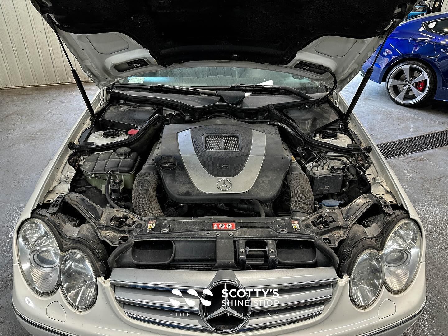 Mercedes Engine Detailing Before and After London, Ontario