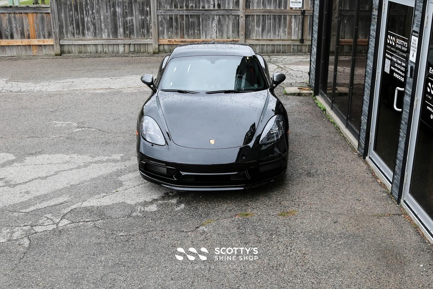 Porsche 718 Cayman Xpel Ultimate Plus Paint Protection Film and Xpel Prime XR Ceramic Window Tint front end view  London, ON