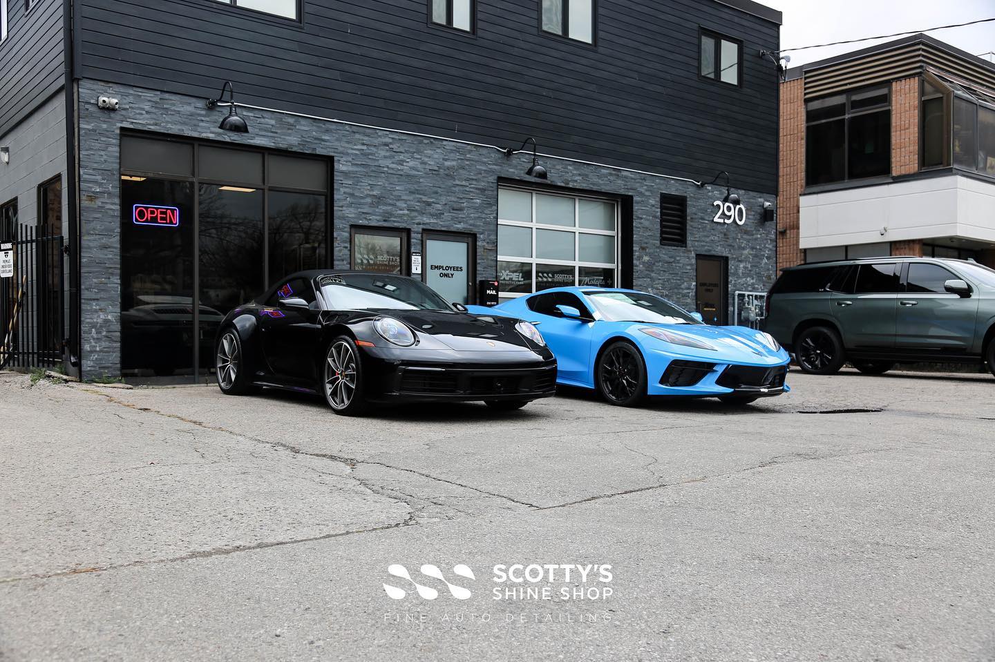 Porsche 911 & Corvette C8 Car Detailing side view London, Ontario