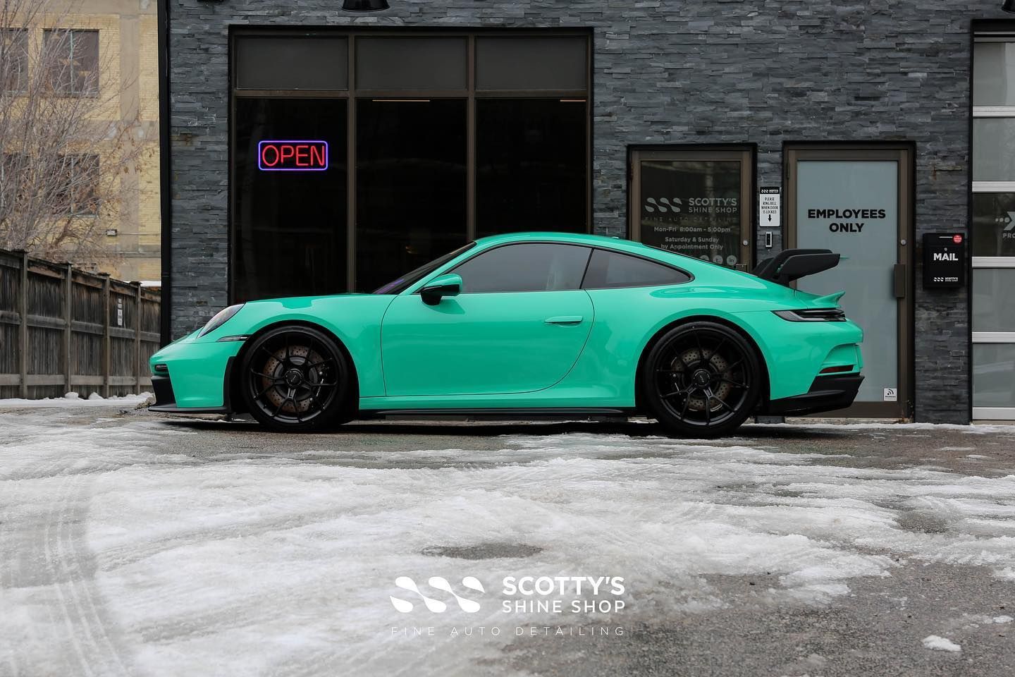 Porsche 911 GT3 Xpel Ultimate Plus Paint Protection Film, Xpel Prime XR Ceramic Window Tint and Gtechniq Crystal Serum Ultra Ceramic Coating side view London, ON