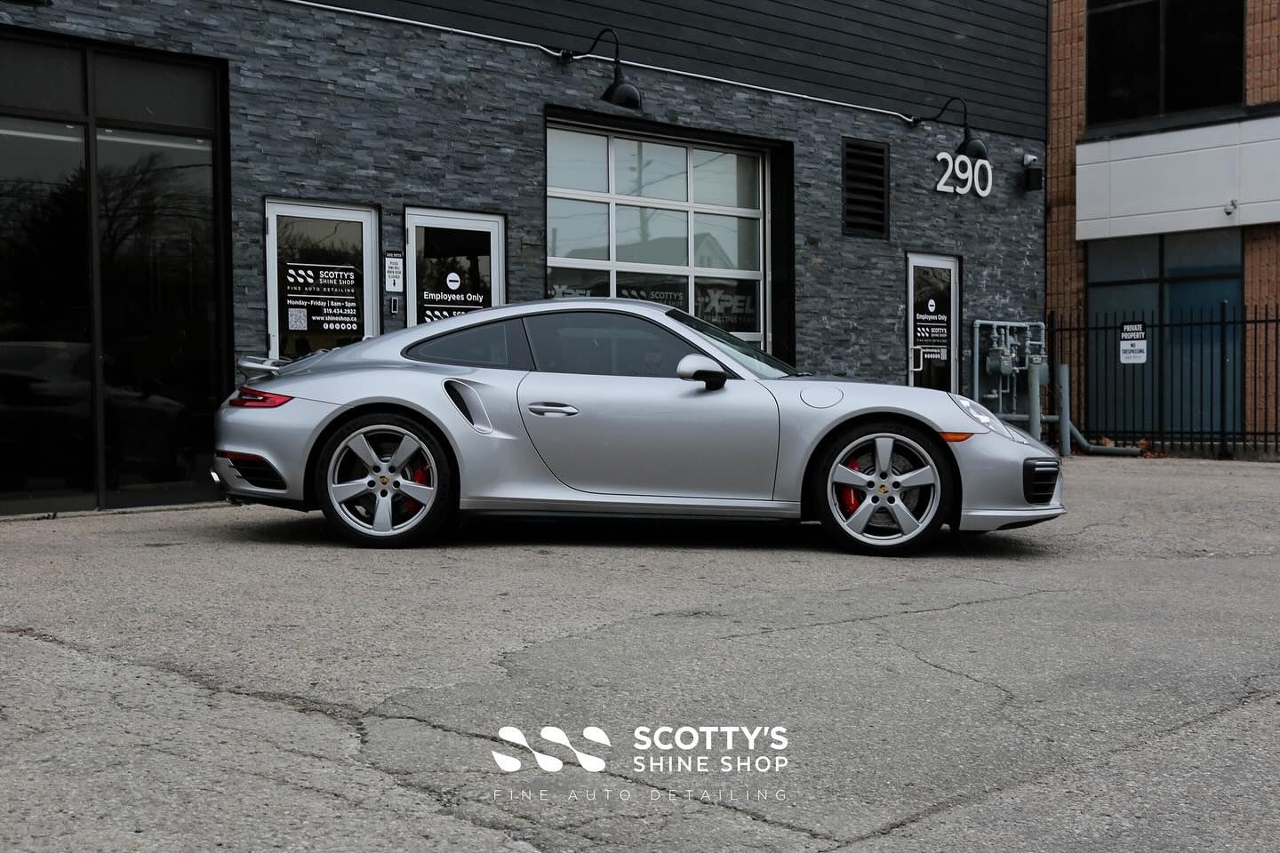 Porsche 911 Turbo Xpel Ultimate Plus Paint Protection Film side view London Ont Canada