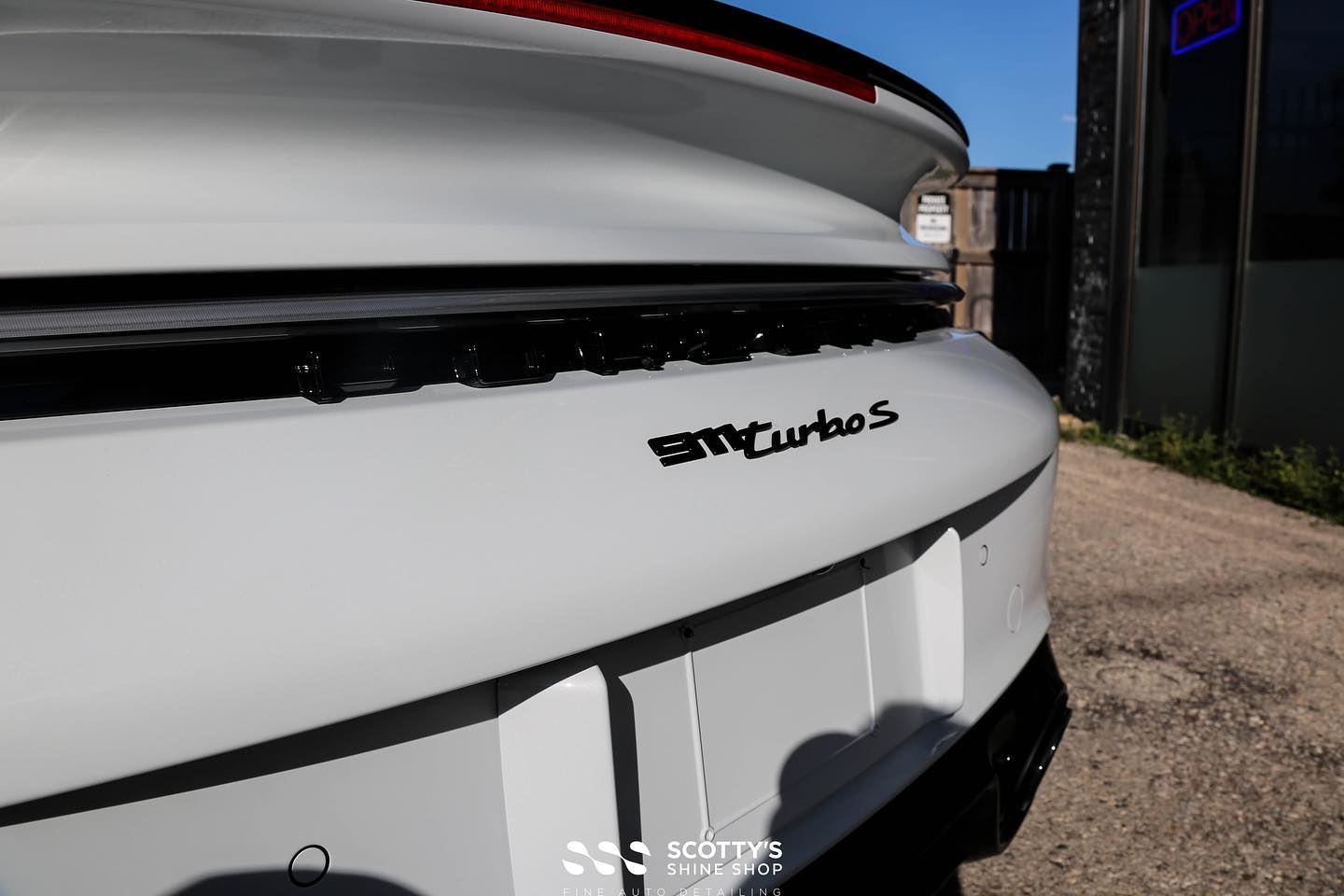 Porsche 911 Turbo Xpel Ultimate Plus Paint Protection Film and XR Prime Ceramic Window Film rear emblem London Ontario