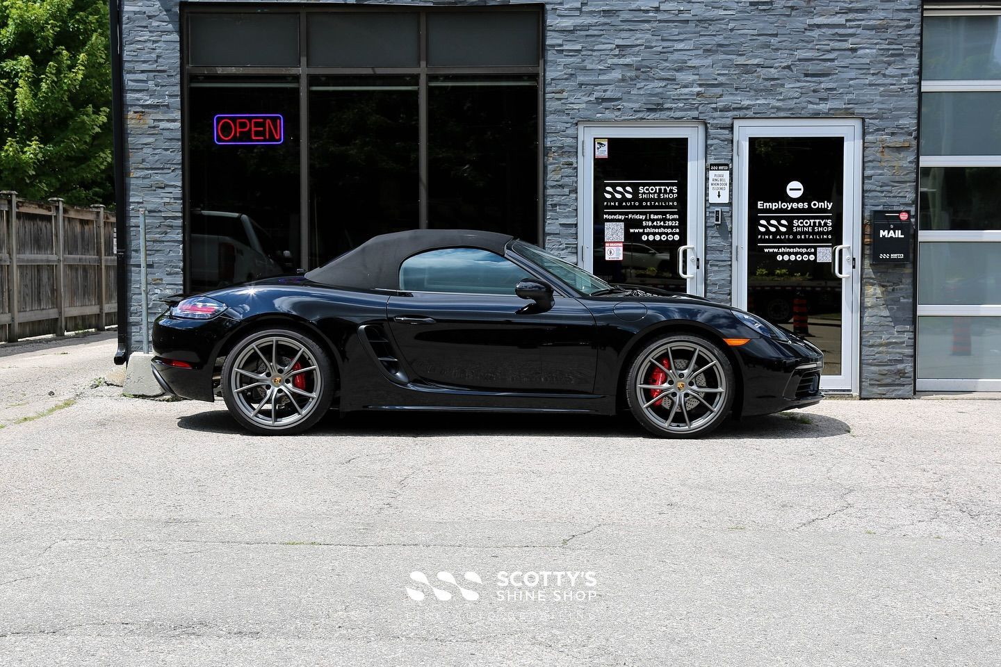 Porsche Boxster S Premium Suntek Ultra Paint Protection Film Coverage on the Full Front End side view London, Ont