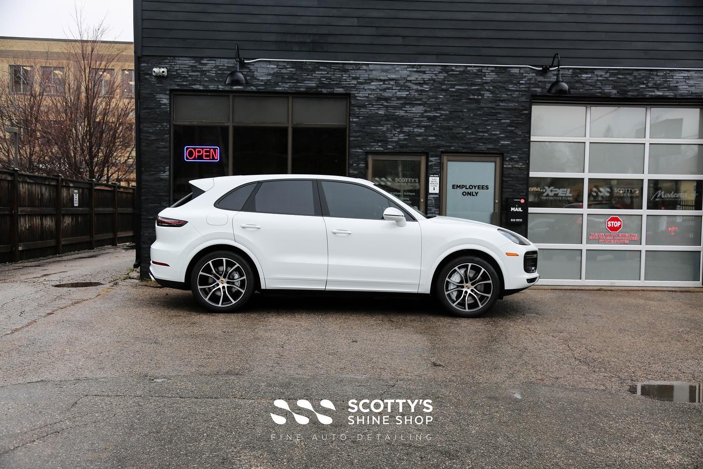 Porsche Cayenne Turbo Xpel Ultimate Plus paint protection film side view London ON