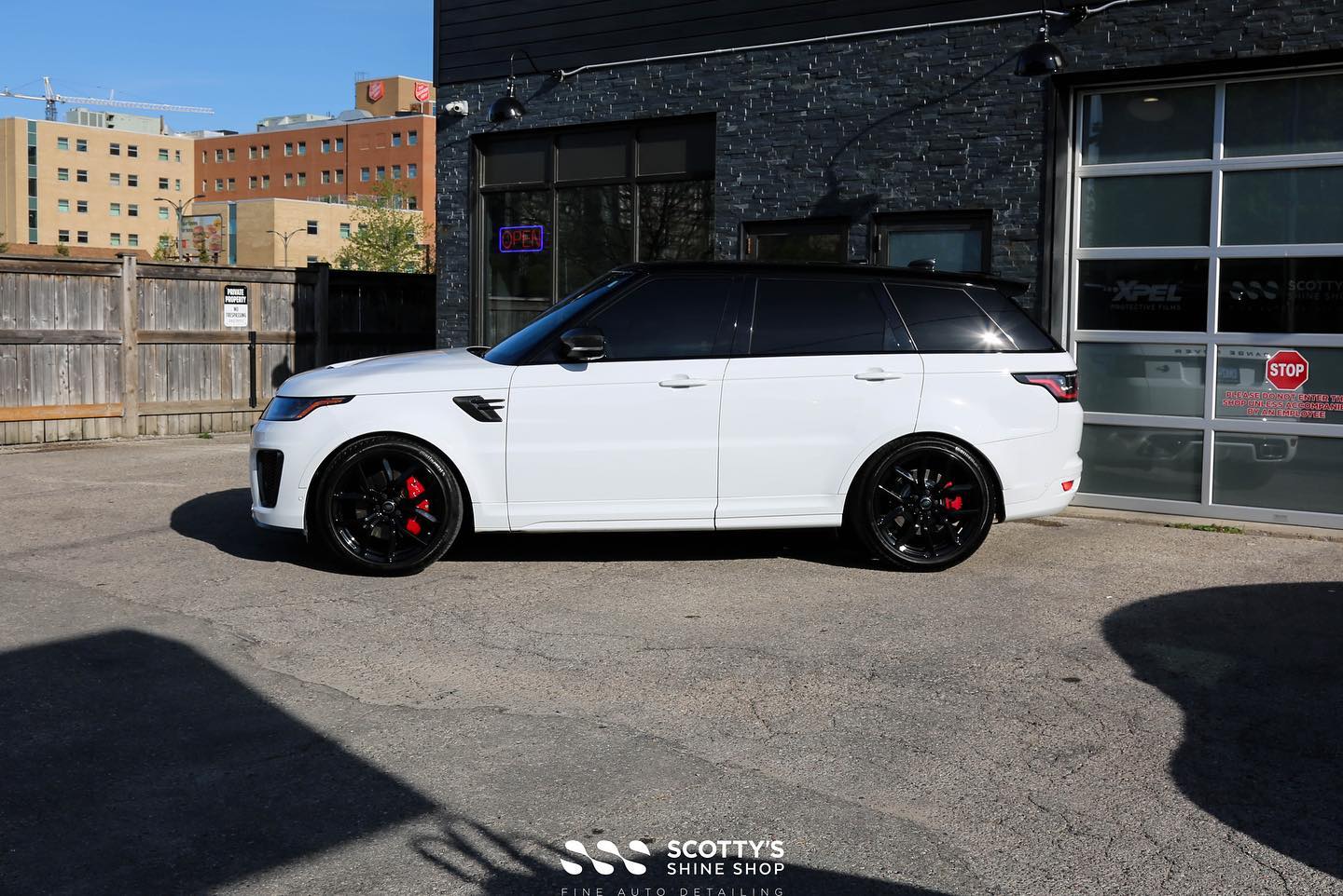 Range Rover Sport SVR ultimate package paint correction ceramic coating side view london on