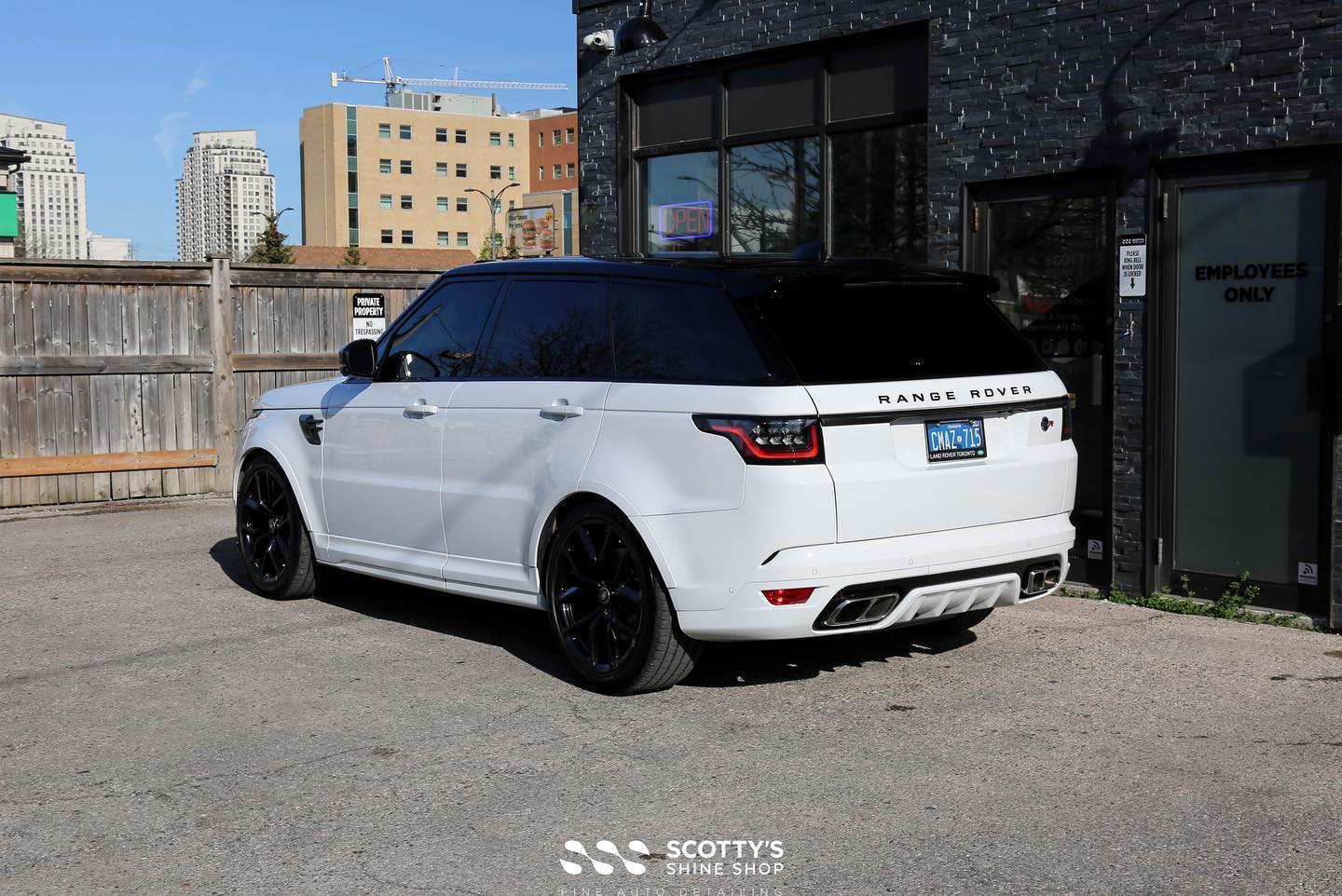 Range Rover Sport SVR ultimate package paint correction ceramic coating rear view london ontario