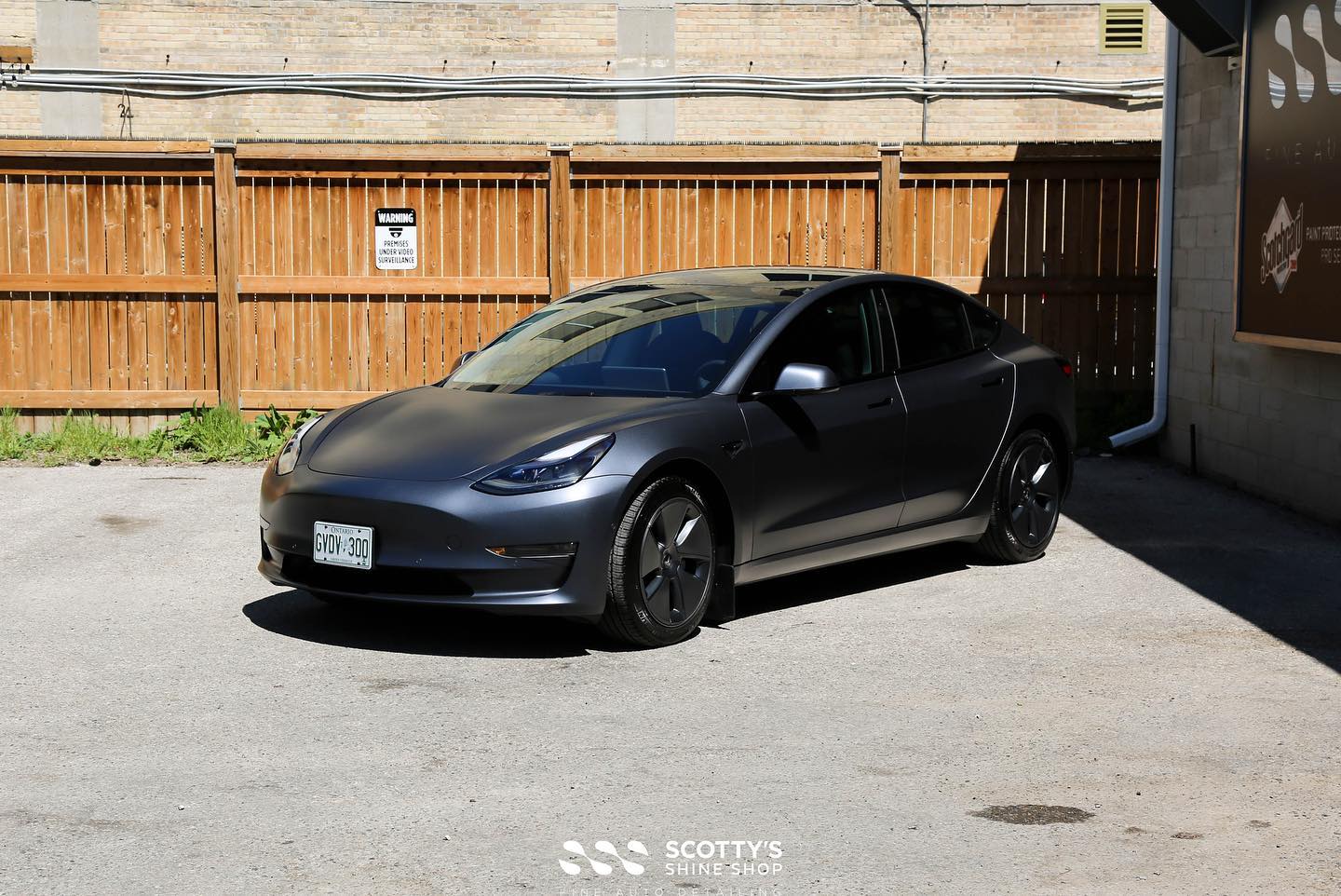 esla Model 3 Xpel Stealth matte paint protection film, Xpel Prime XR Plus ceramic window tint, Xpel Fusion Plus ceramic coating London Ontario
