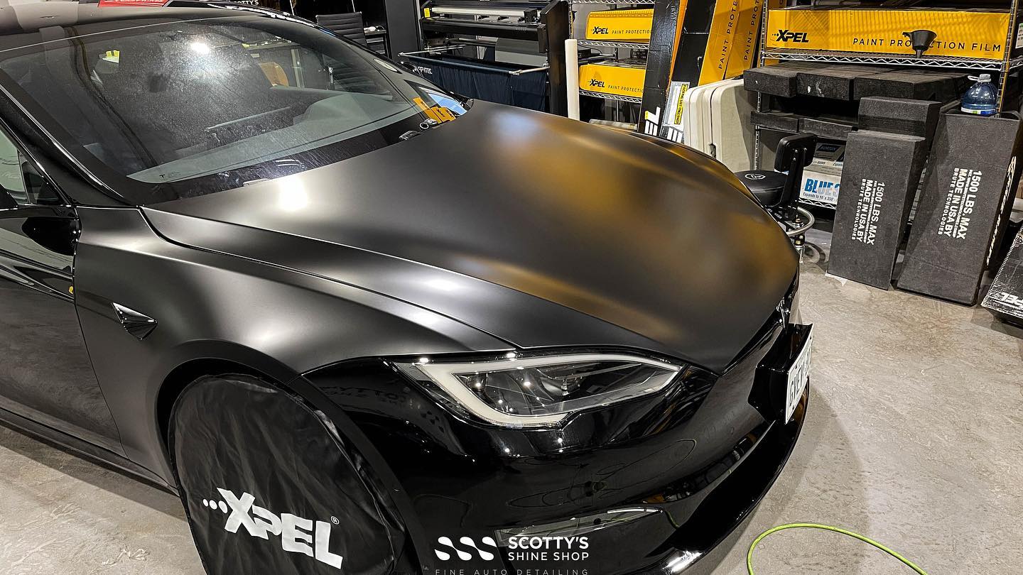 Tesla Model S Xpel Stealth Matte Paint protection film London ON