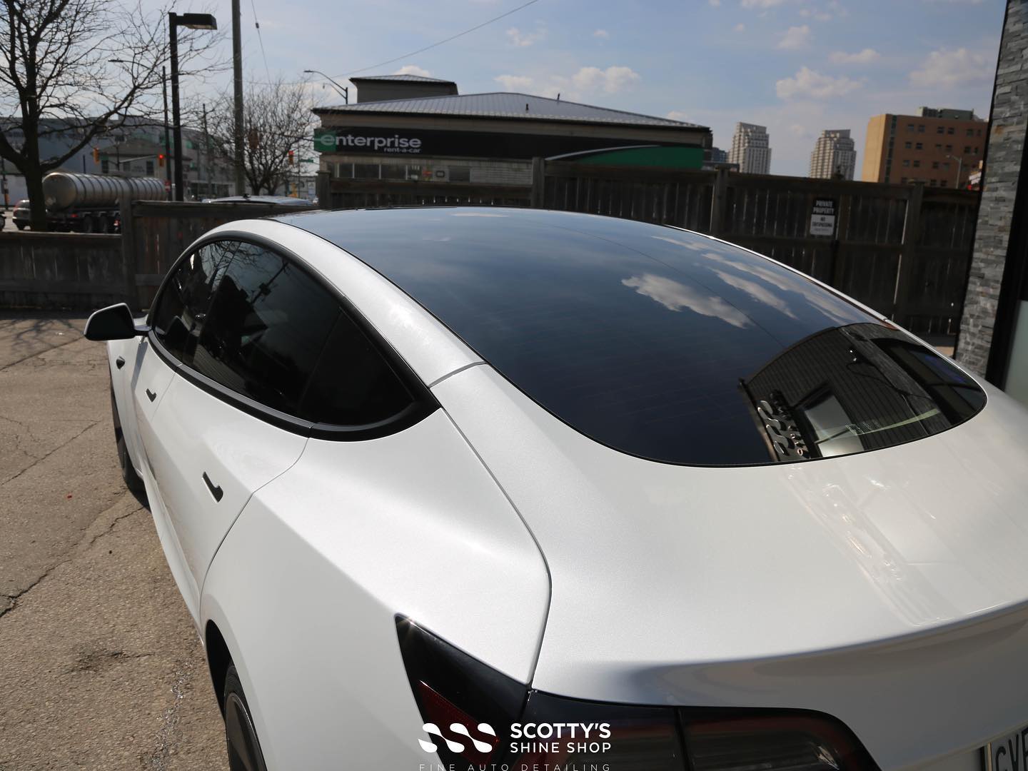 Tesla Model Y Xpel Ultimate Fusion paint protection film moon roof London