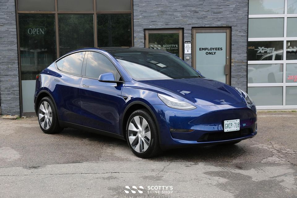 Window Tint Ceramic on a Tesla Model Y in London