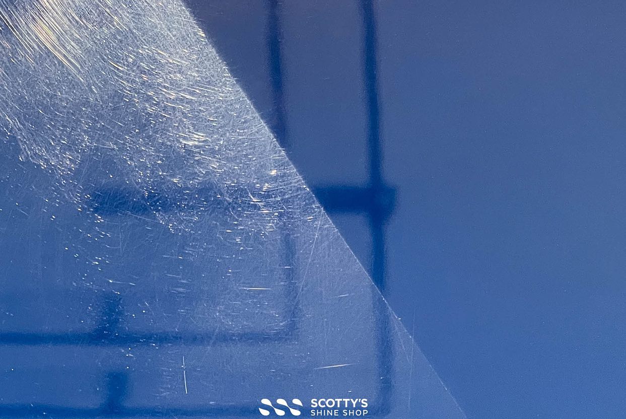 Triumph TR6 paint correction before and after close up london ontario canada