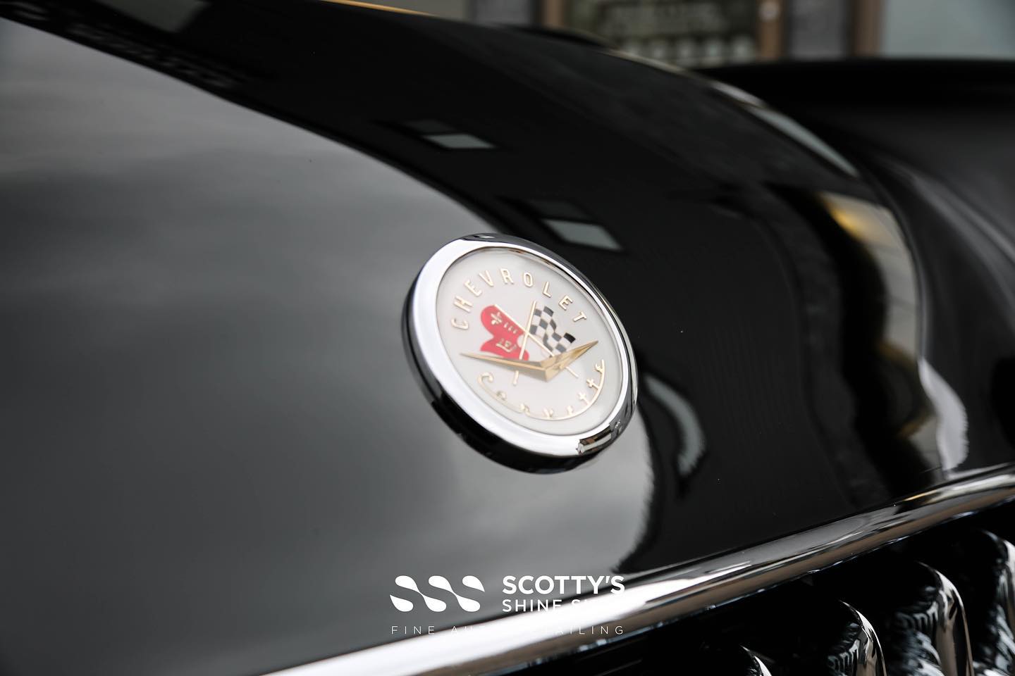 Vintage Corvette Car detailing emblem close up London, Ontario