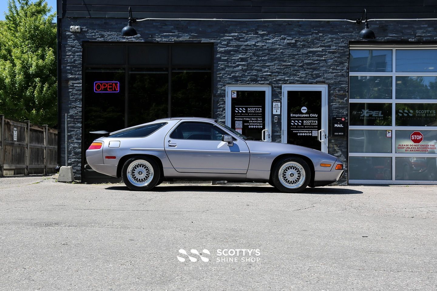 Vintage Porsche 928 Paint Correction and Gloss Enhancement side view London, Ont Canada