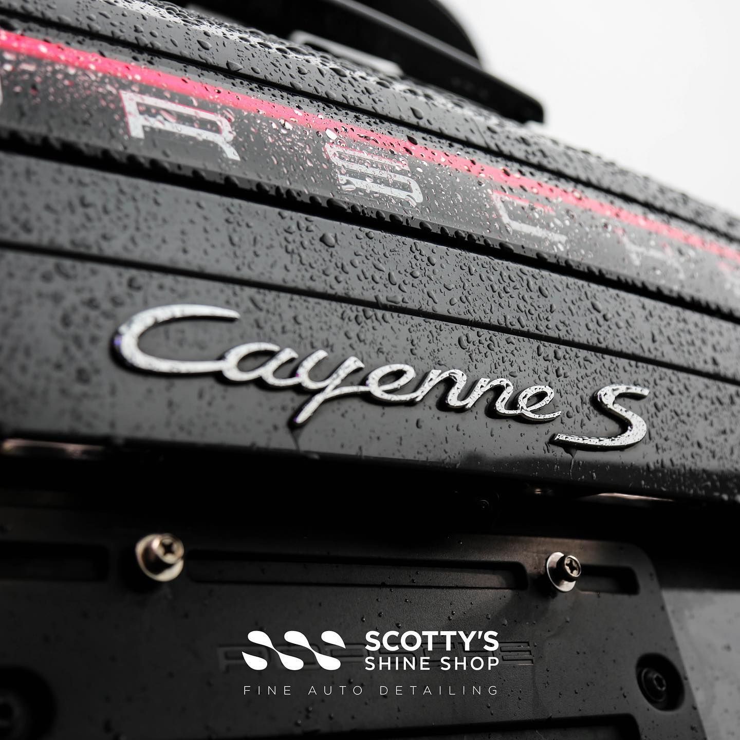 2023 Porsche Cayenne S Xpel Ultimate Plus paint protection film rear emblem close up London, ON