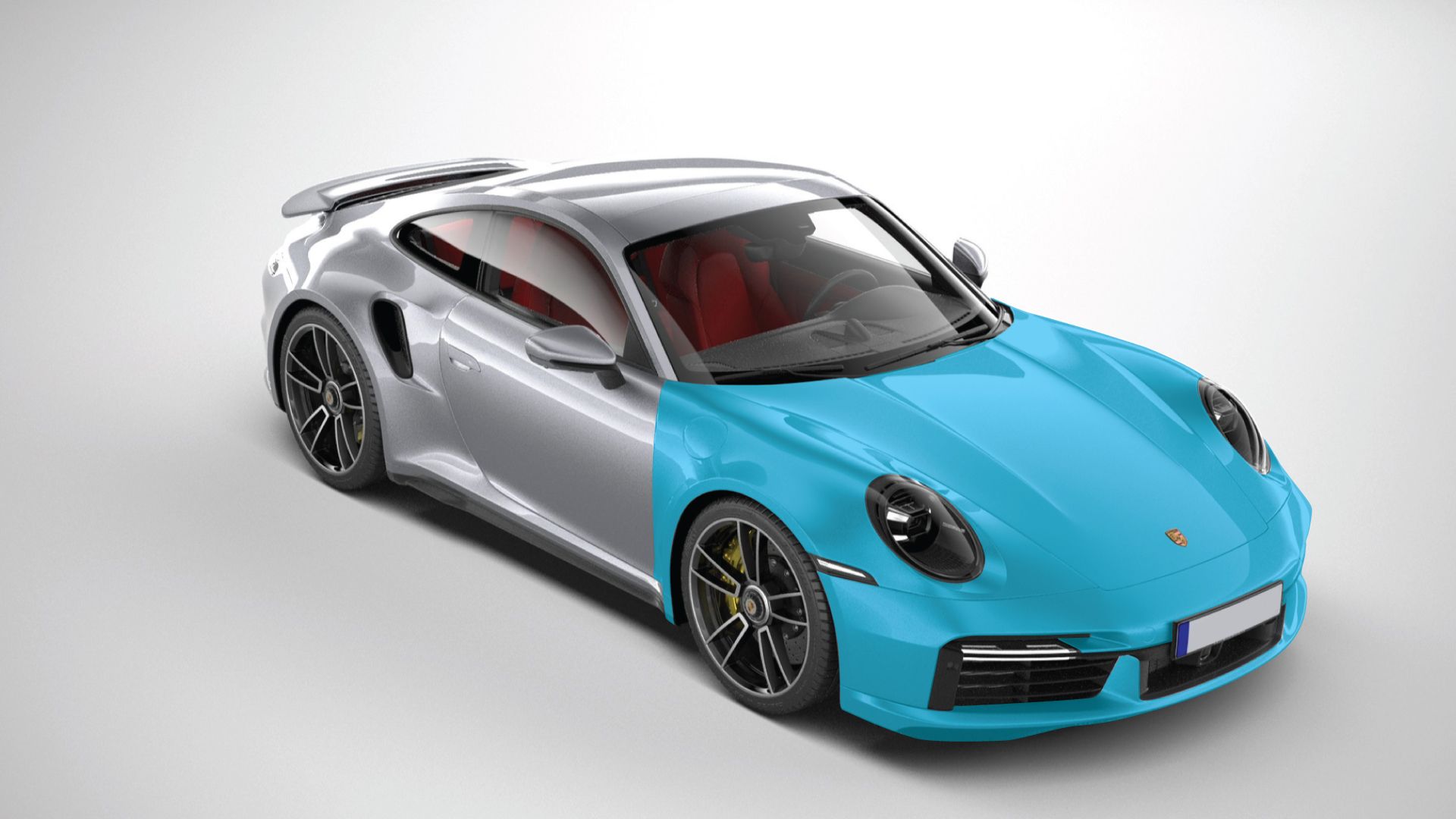 image of a porche showing the coverage of the Advance Full Front Coverage paint protection film