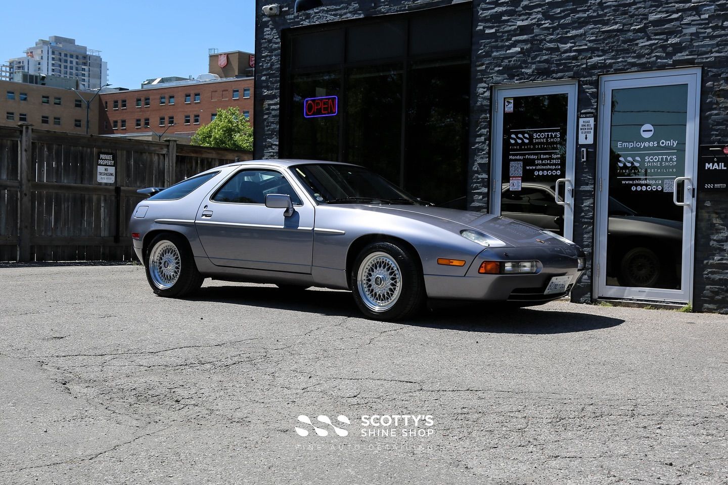 Vintage Porsche 928 Paint Correction and Gloss Enhancement side view London, Canada