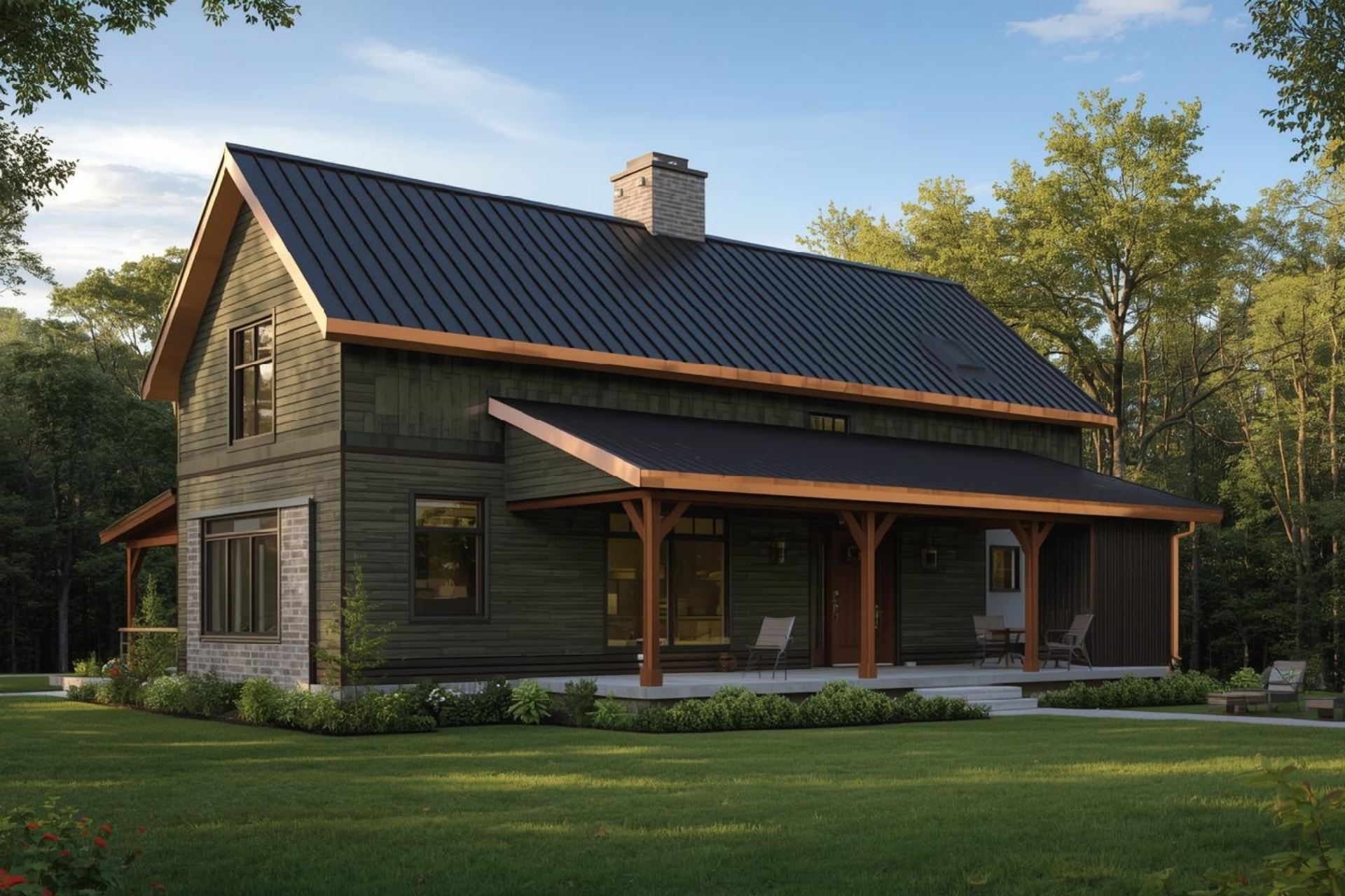 A teal range stove centered in a kitchen with gray cabinets, white tile backsplash, and wooden shelves.