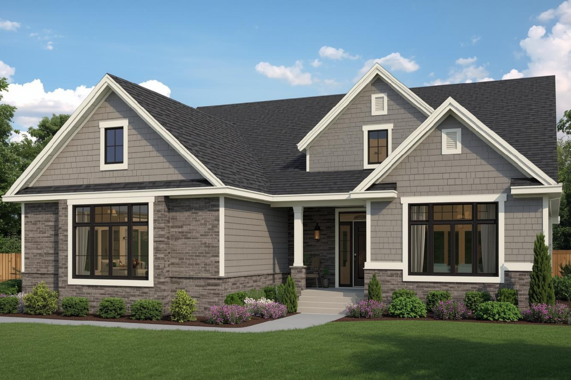A teal range stove centered in a kitchen with gray cabinets, white tile backsplash, and wooden shelves.