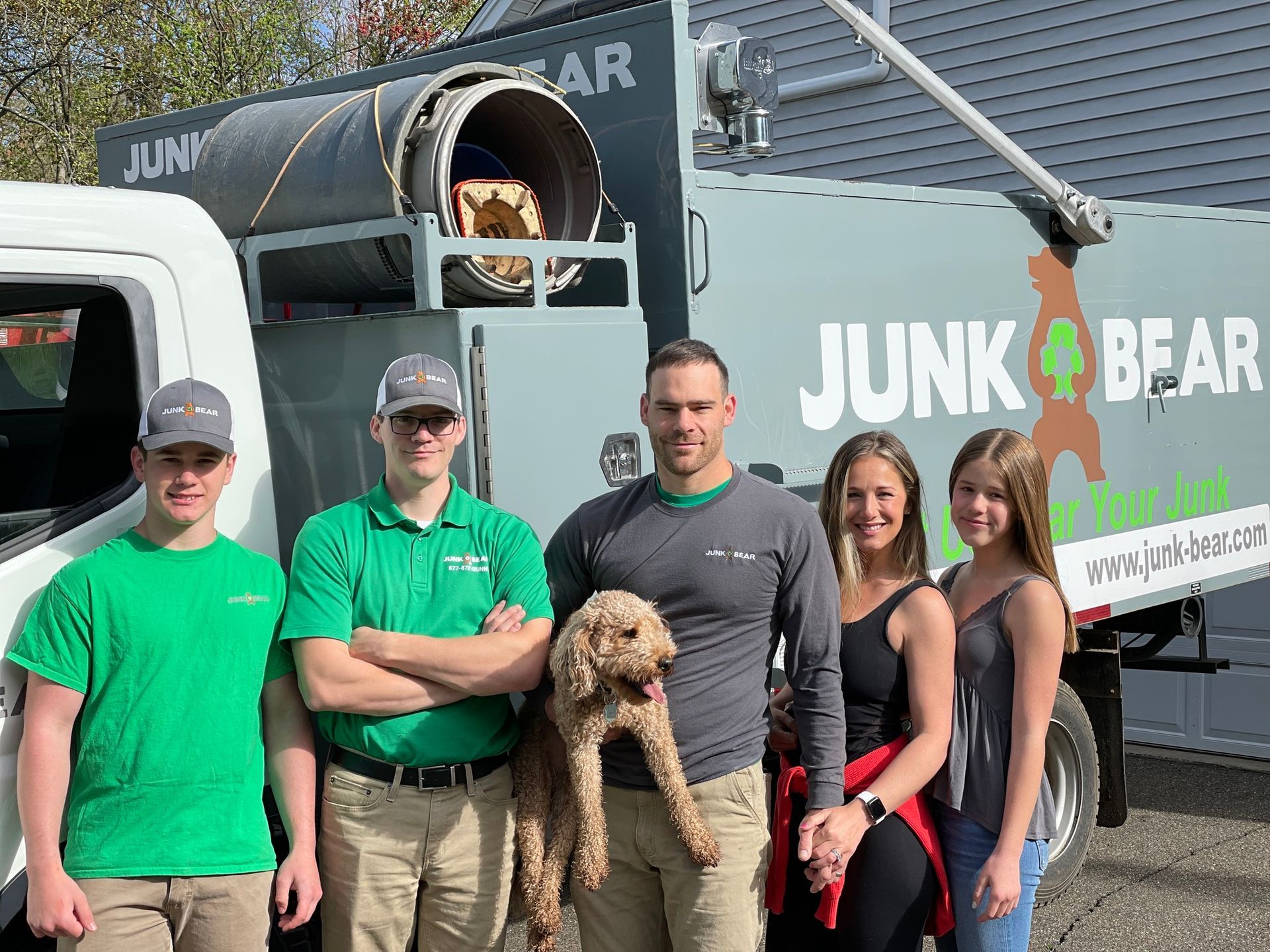Junk Bear owner Robert Paradis in Connecticut with his hauling team