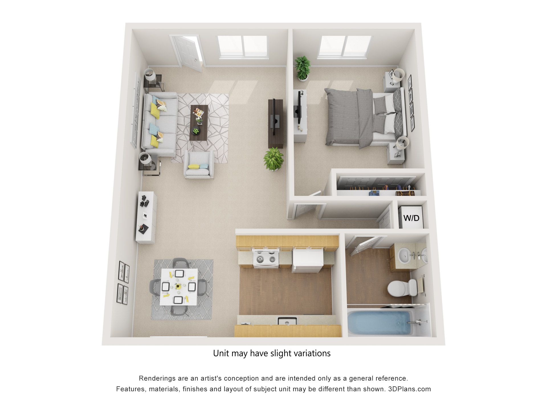 1 bed  1 bath floor plan