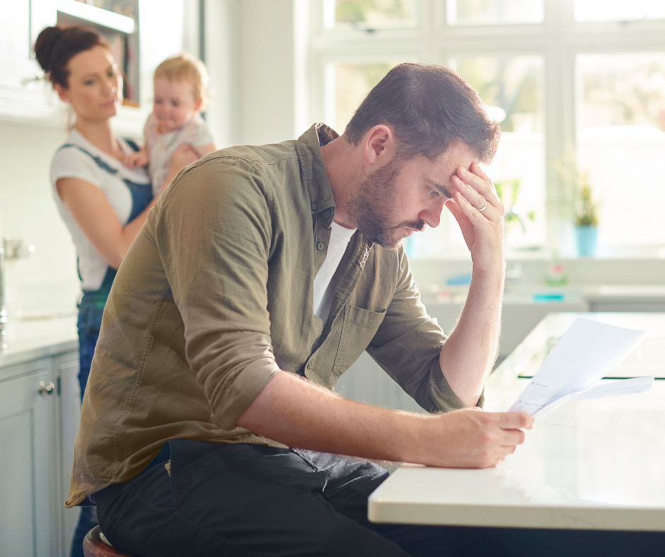 Tired, stressed father