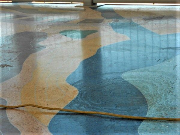 Stained unprotected Terrazzo