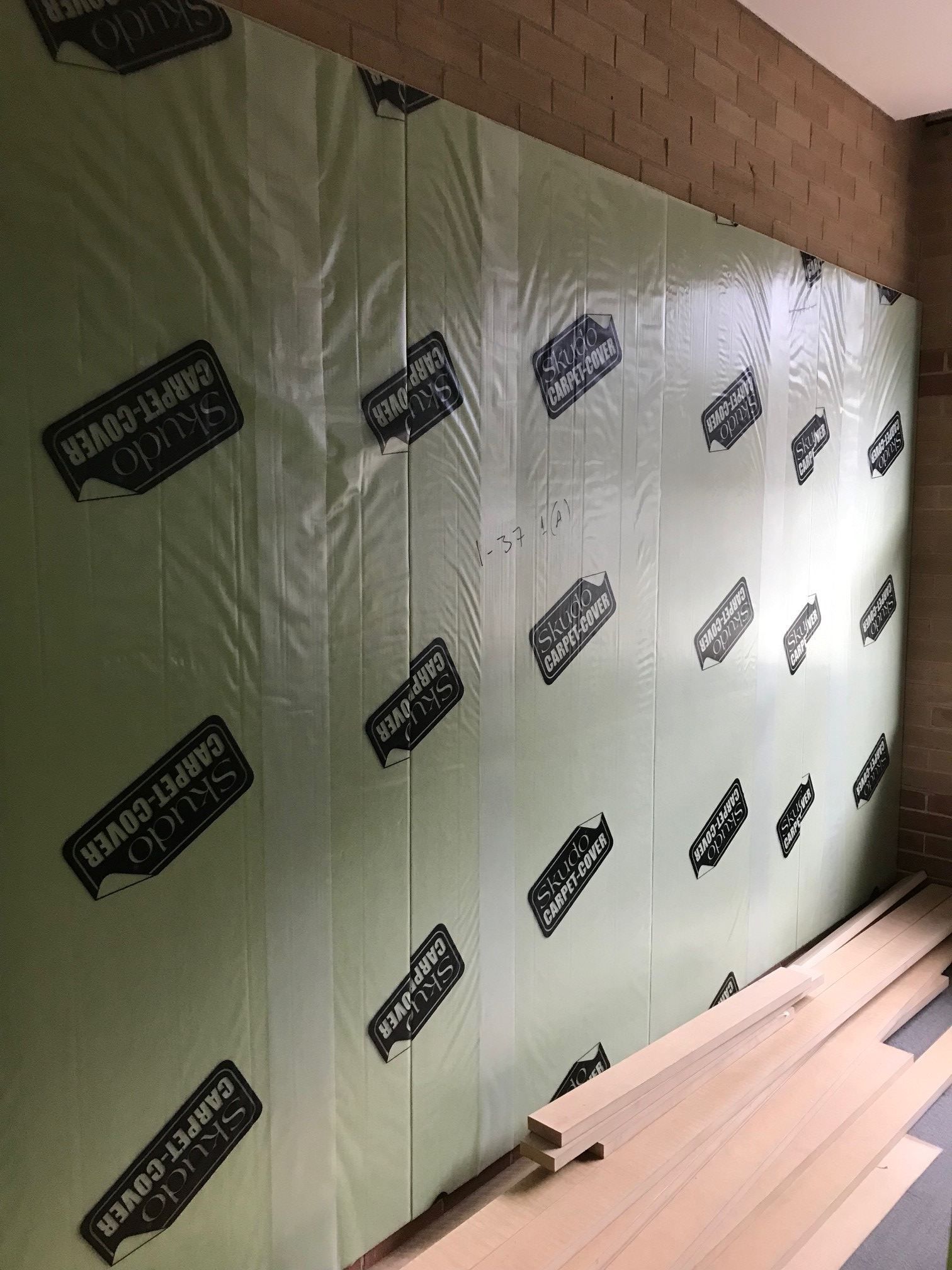 Skudo Carpet  Cover protecting carpet pin bords -  Cammeraygal High School - Hindmarsh