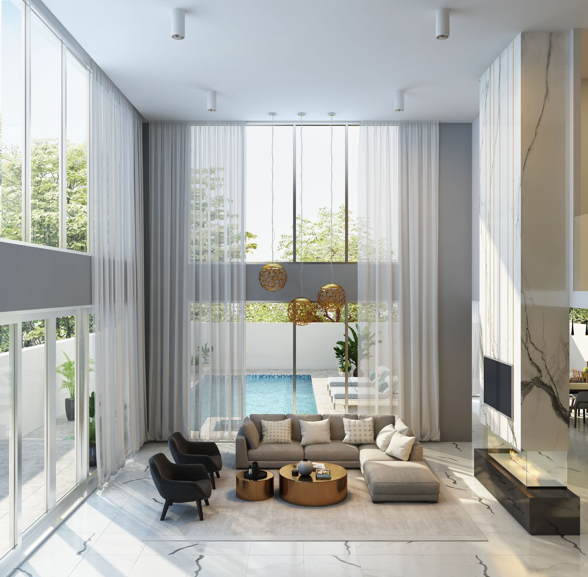 Gray Cushion and Pillow, Shaded by a Lowered Gray Roller Blind — Instyle Curtains & Blinds in Bungalow, QLD