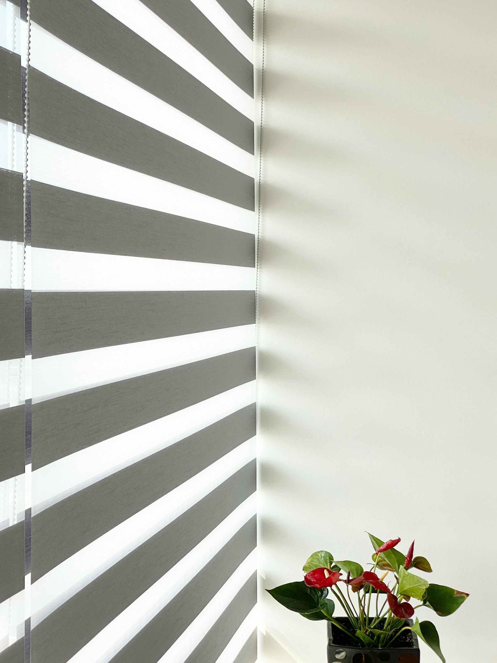 Wooden Blinds, Angled, Partially Covering Window — Instyle Curtains & Blinds in Bungalow, QLD