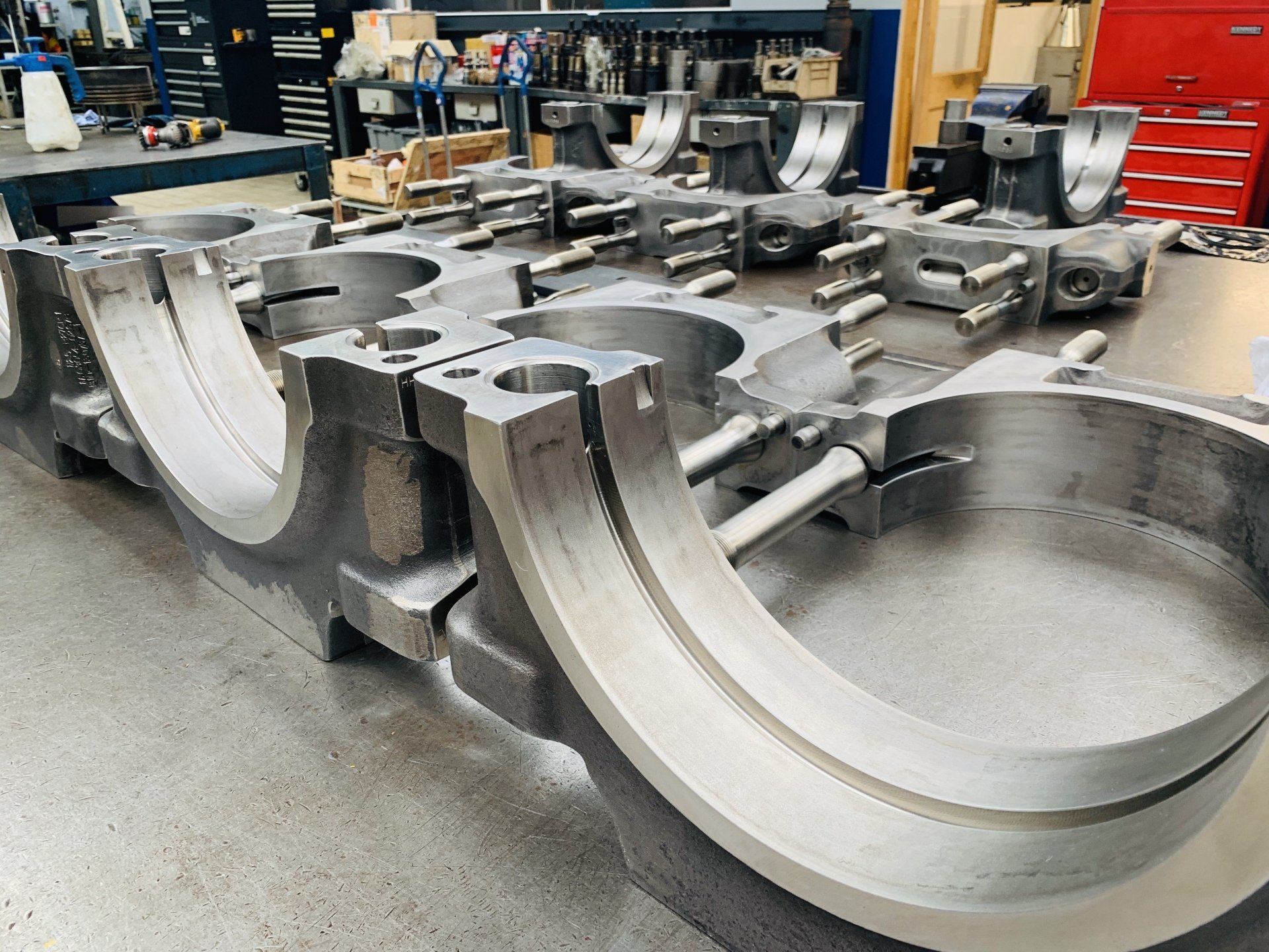 View looking down at the workshop