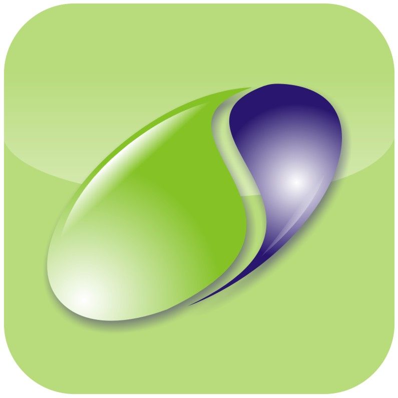 Ein grün-violettes Logo für Stephanus auf weißem Hintergrund.