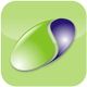 Ein grün-violettes Logo für Stephanus auf weißem Hintergrund.
