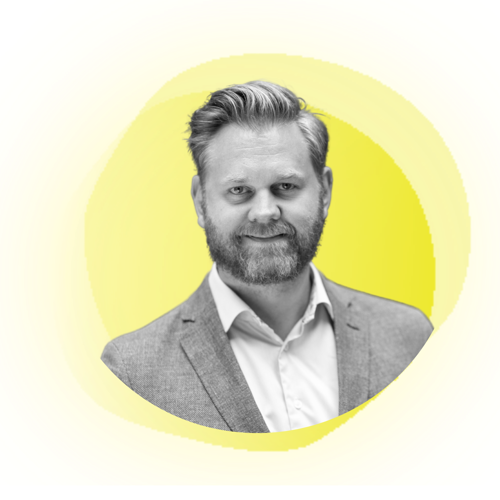 Smiling woman with dark, curly hair in front of a coral background.