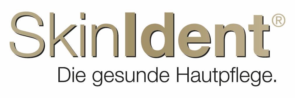 Auf weißem Hintergrund ist ein Logo für skinident abgebildet.
