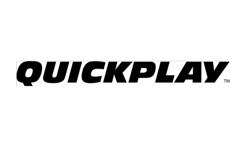 Quickplay logo, highlighting Flathead Valley United’s partnership with Quickplay to offer innovative soccer training equipment for player development.