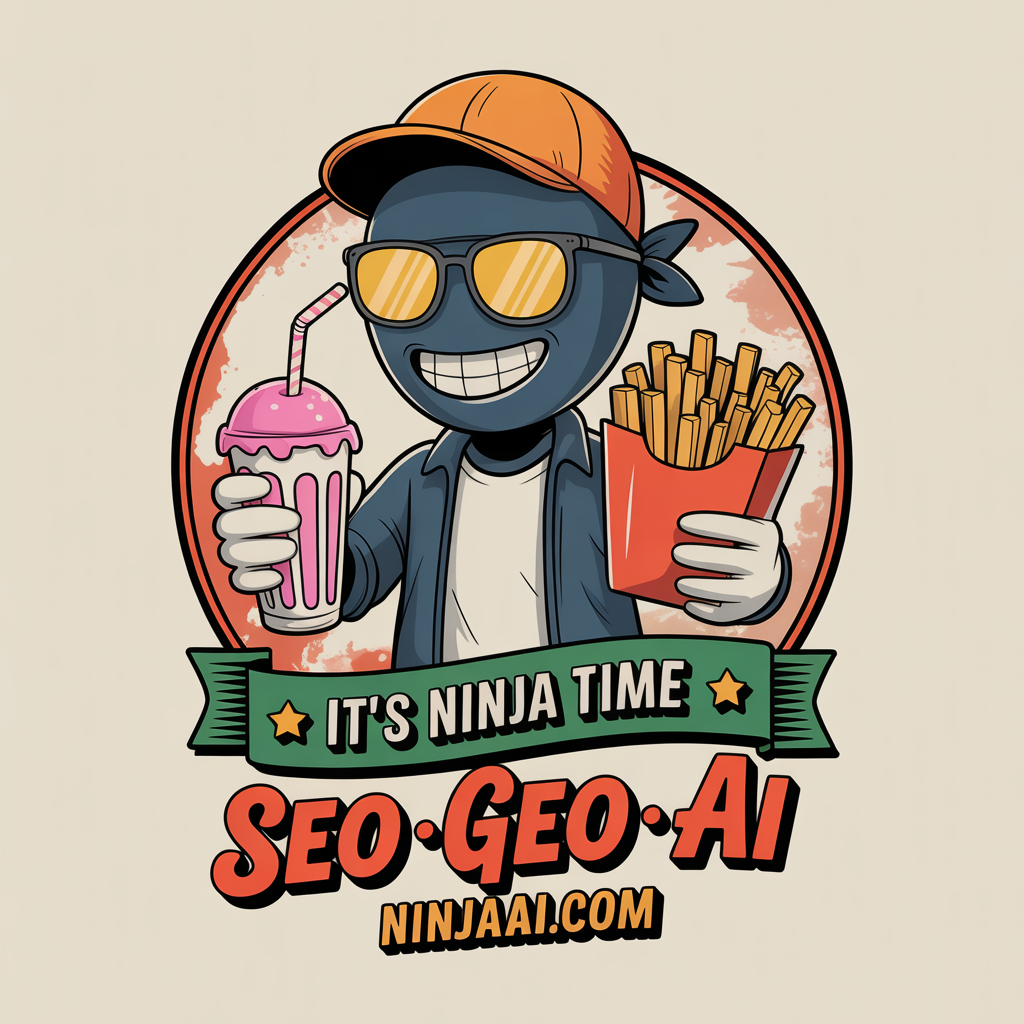 A ninja is holding a milkshake and french fries.