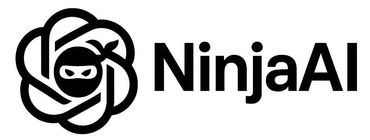 A black and white logo for ninjaal with a ninja in a rose.