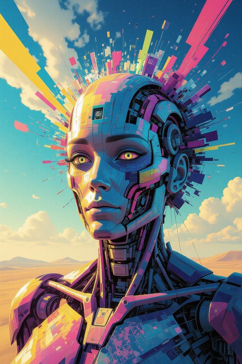 Robot with multicolored