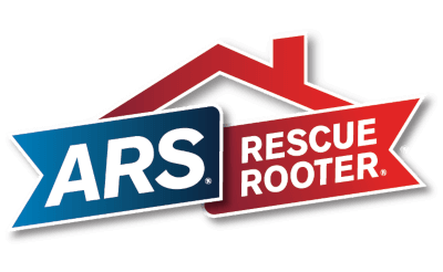 ARS Rescue Rooter logo with a red house icon above blue and red banners.