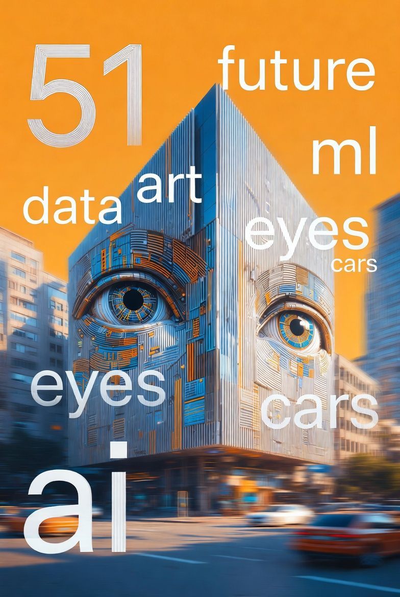 Building with eye mural; words 