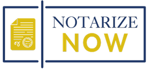 A logo for a company called notarize now