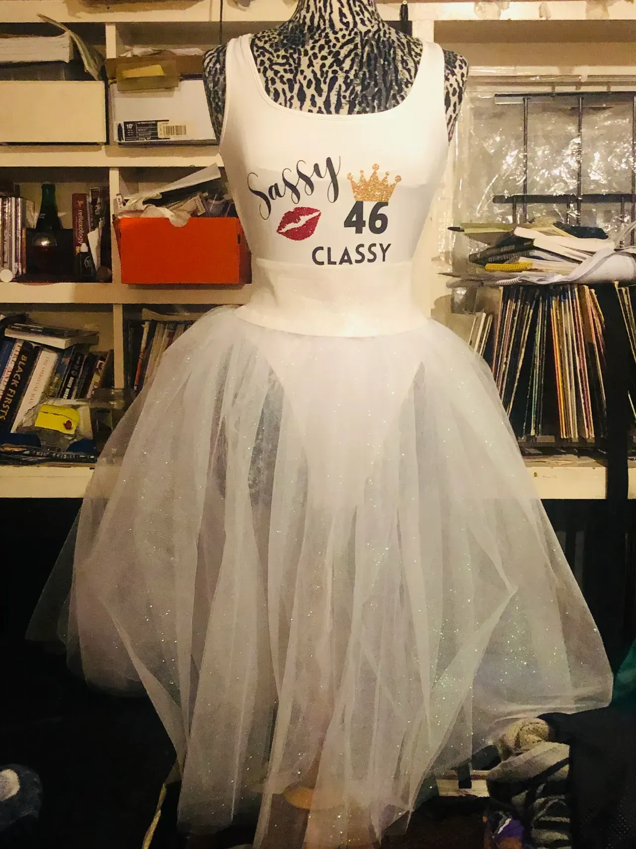 White tank top dress with