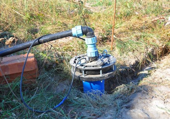 view of a functioning pump installed in field