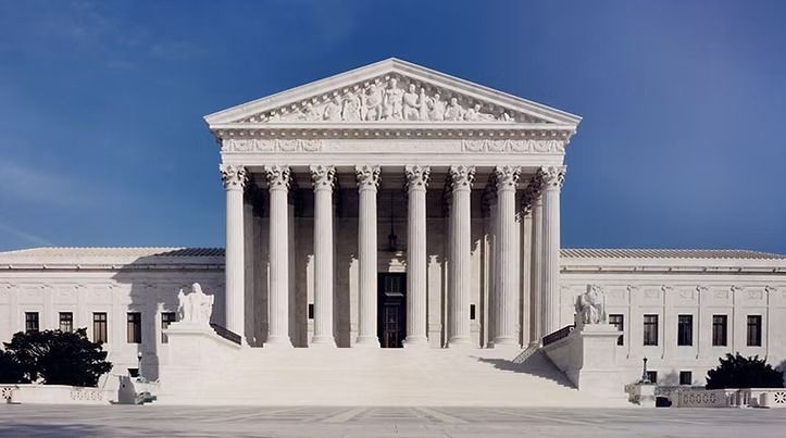 The front of the supreme court building in washington d.c.